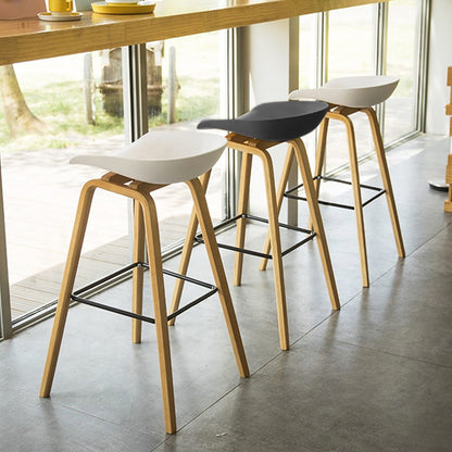 Icon Bar Stool with Wood Leg